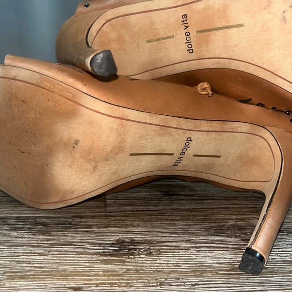 New Dolce Vita Helena High Heel Sandals 8.5 M Caramel Leather Gladiators - Picture 8 of 8